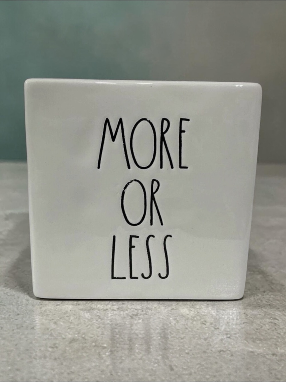 Rae Dunn Artisan Collection by Magenta Less is More More or Less Paper Weight